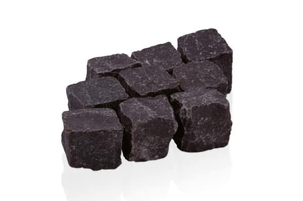 Basalt Pflastersteine Side schwarz, ca. 8-11 cm